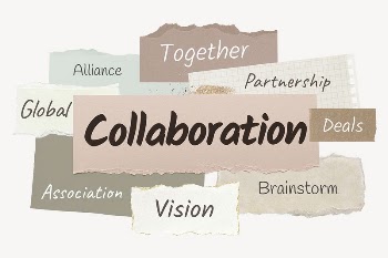 Collaboration word, ripped paper typography | Free PSD - rawpixel