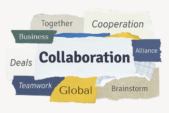 Collaboration word, torn paper typography | Free PSD - rawpixel