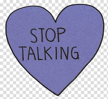 Collage, heart with stop talking text overlay transparent background PNG clipart