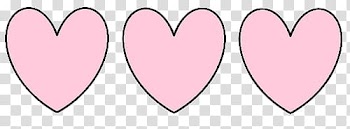 Collage, three pink heart transparent background PNG clipart