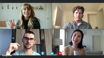 Colleagues having a video conference while working from home during th.. | Free  photo - 2334471