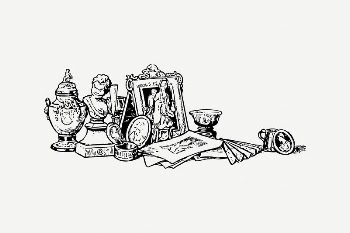 Collectibles collage element, black & | Free PSD Illustration - rawpixel