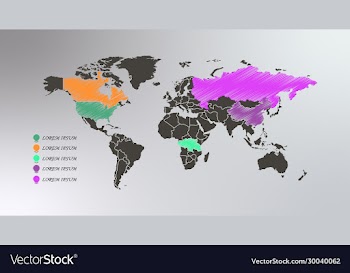 collection 3d map pointers with world map