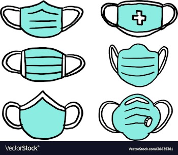 collection freehand drawing medical mask