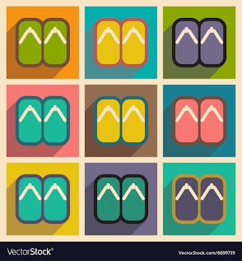 Collection icons of Japanese slippers vector image