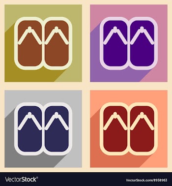 Collection icons of Japanese slippers vector image