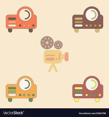 Collection in flat style retro vector image