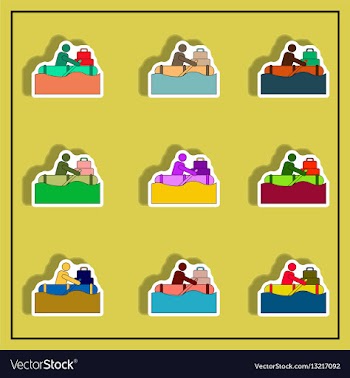 Collection in sticker design vector image