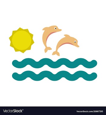Collection jumping two dolphins and swimming vector image