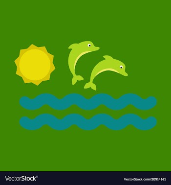 Collection jumping two dolphins and swimming vector image