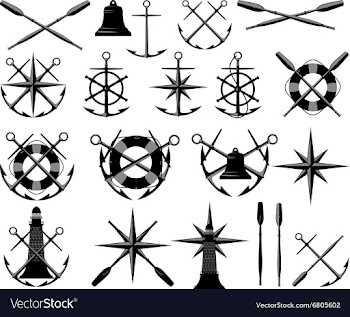  					Collection maritime attributes vector image														