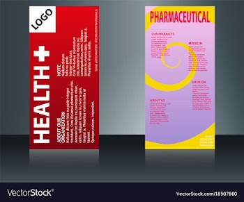 Collection of 2 abstract medical business cards vector image