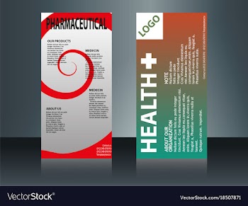 Collection of 2 abstract medical business cards vector image