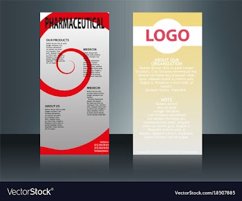 Collection of 2 abstract medical business cards vector image