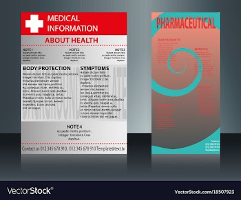Collection of 2 abstract medical business cards vector image