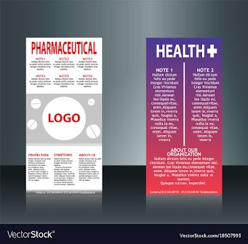Collection of 2 abstract medical business cards vector image