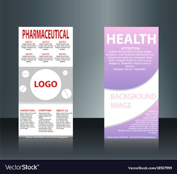 Collection of 2 abstract medical business cards vector image