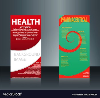Collection of 2 abstract medical business cards vector image
