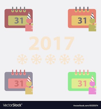Collection of 31st of december calendar vector image