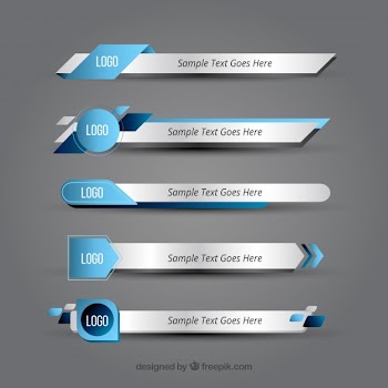 Collection of abstract lower third Free Vector