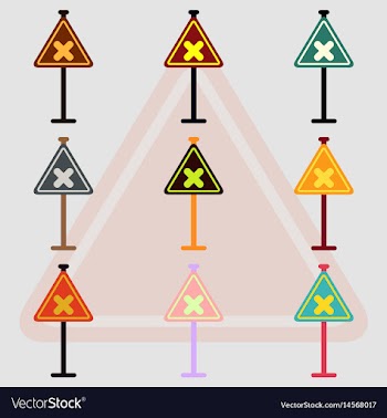 Collection of awareness signs with an x sign road vector image