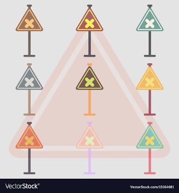 Collection of awareness signs with an x sign road vector image
