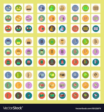 Collection of back to school items in flat style vector image