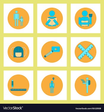 Collection of back to school items in flat style vector image