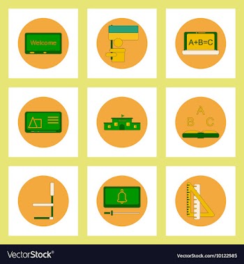 Collection of back to school items in flat style vector image