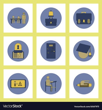 Collection of back to school items in flat style vector image