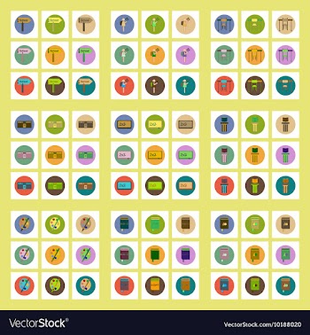 Collection of back to school items in flat style vector image