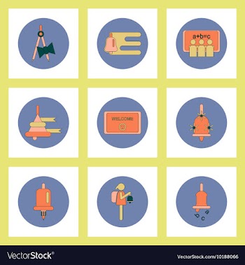 Collection of back to school items in flat style vector image