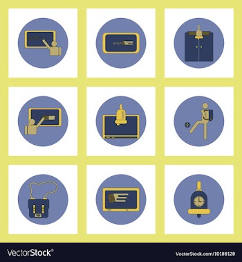 Collection of back to school items in flat style vector image