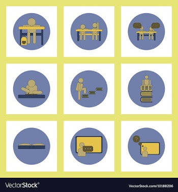 Collection of back to school items in flat style vector image