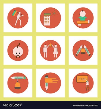 Collection of back to school items in flat style vector image