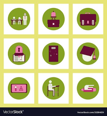Collection of back to school items in flat style vector image