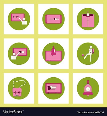 Collection of back to school items in flat style vector image