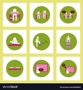 Collection of back to school items in flat style vector image
