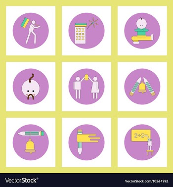 Collection of back to school items in flat style vector image