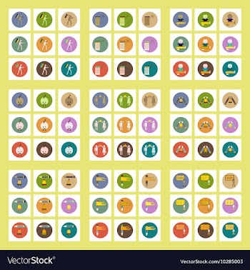 Collection of back to school items in flat style vector image