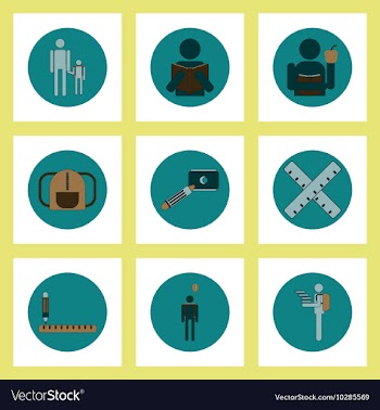 Collection of back to school items in flat style vector image