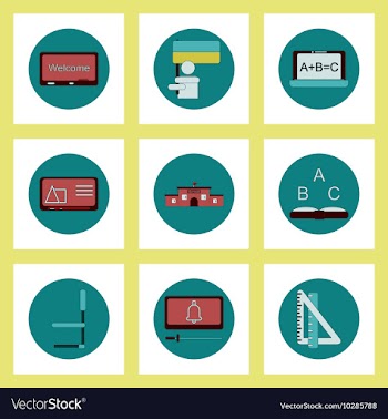 Collection of back to school items in flat style vector image