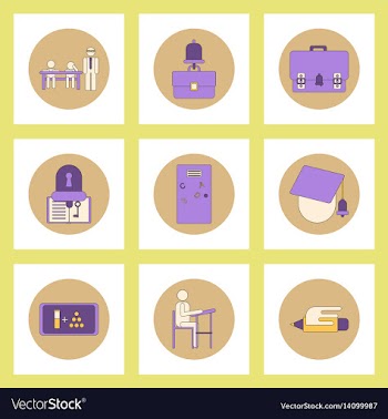 Collection of back to school items in flat style vector image