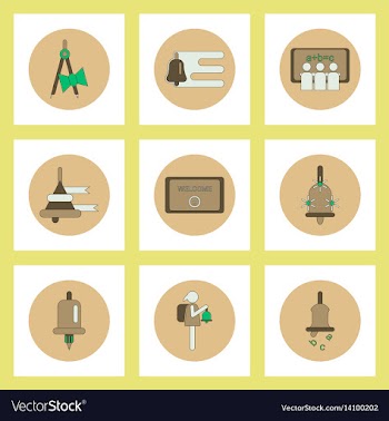 Collection of back to school items in flat style vector image