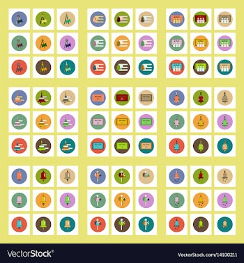 Collection of back to school items in flat style vector image