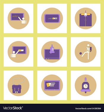 Collection of back to school items in flat style vector image