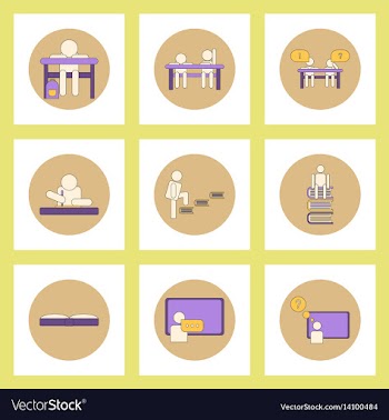 Collection of back to school items in flat style vector image