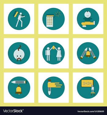 Collection of back to school items in flat style vector image