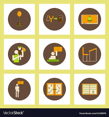 Collection of back to school items in flat style vector image
