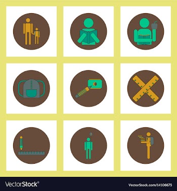 Collection of back to school items in flat style vector image